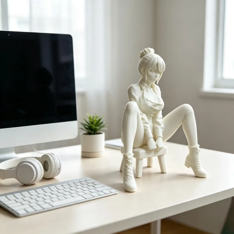 European American Romantic 3D Printed Two Hand Chair Model Pure Desire Character Ornament Birthday Decor