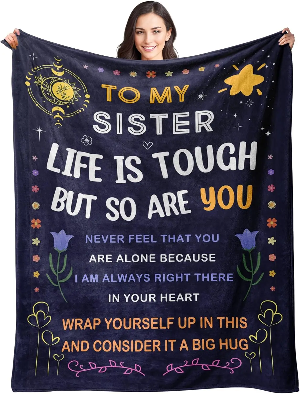 

Gifts for Sister - Birthday, Mothers Day Sister Gifts from Sisters, Brother - to My Sister Blanket - Little | Big Sisters Gift f