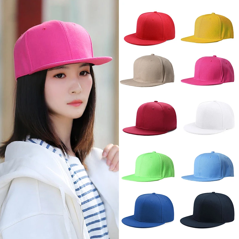 Fashion Solid Color Men Women Baseball Cap Hip Hop Caps  Snapback Hat Brim Shade Cap Bone Gorras Casquette Sports Cap  Sun Hat