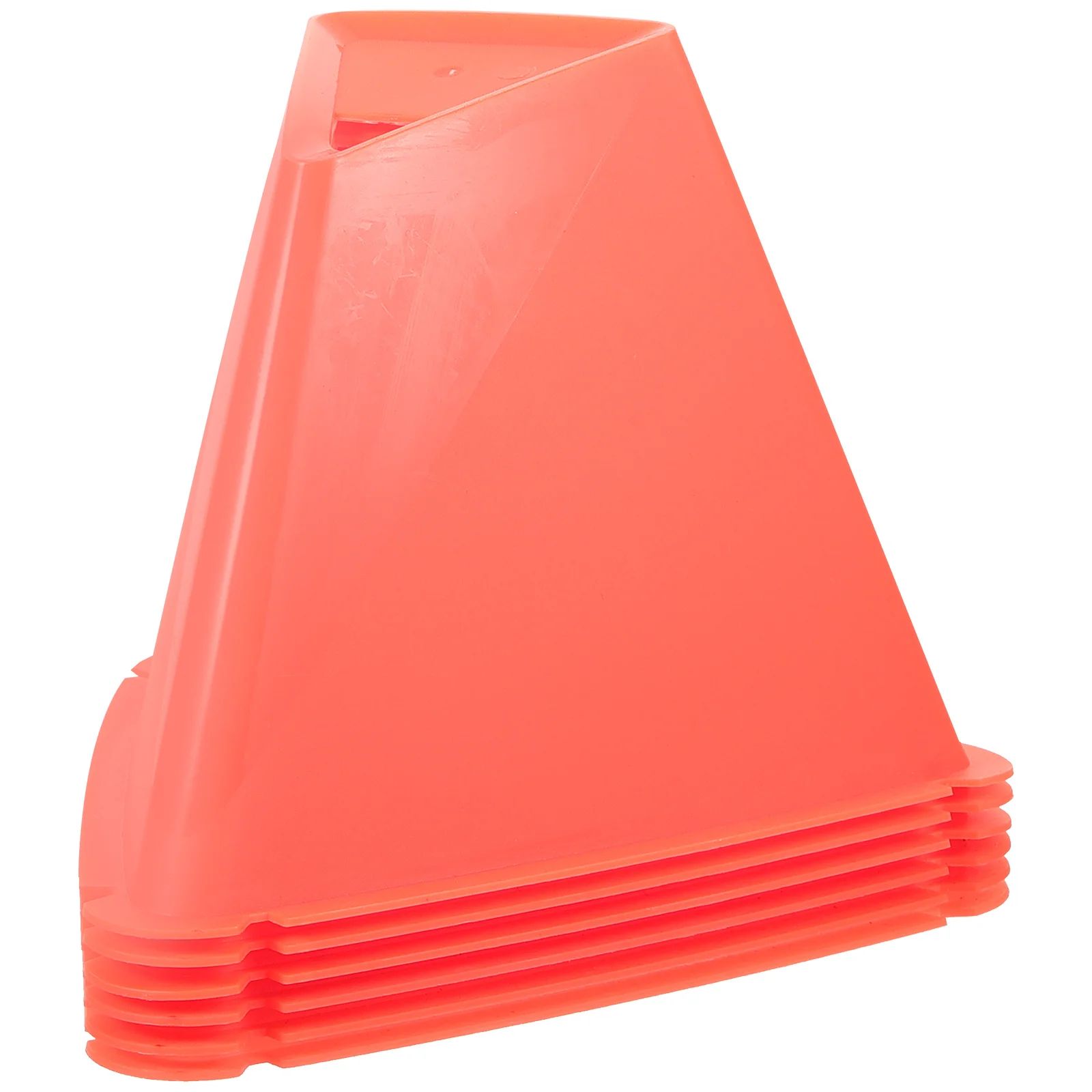 Coni da calcio PE rossi da 6 pezzi per allenamento di agilità, trapani da calcio, triangolo sportivo, secchielli per marcatura, ostacoli, cono, ostacoli