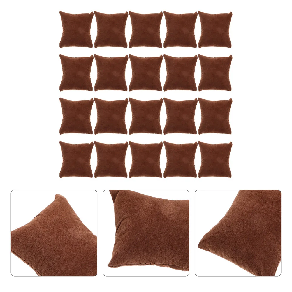 

20pcs Watch Box Small Pillow 75x85 Brown Flannel Cushion for Bracelet Jewelry Display Storage Protective Pillows watch holder