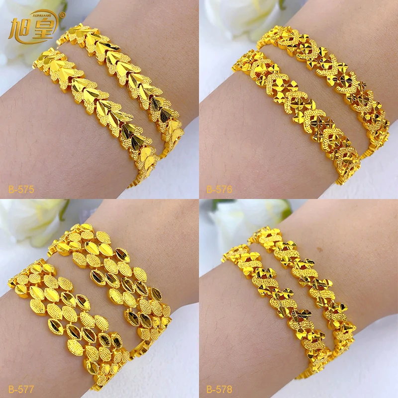 New Africa Indian Gold Plated Chain Bracelets For Lady Wedding Bride Dubai Hawaiian Leaf Bangles Jewelry Party Wholesale Gifts