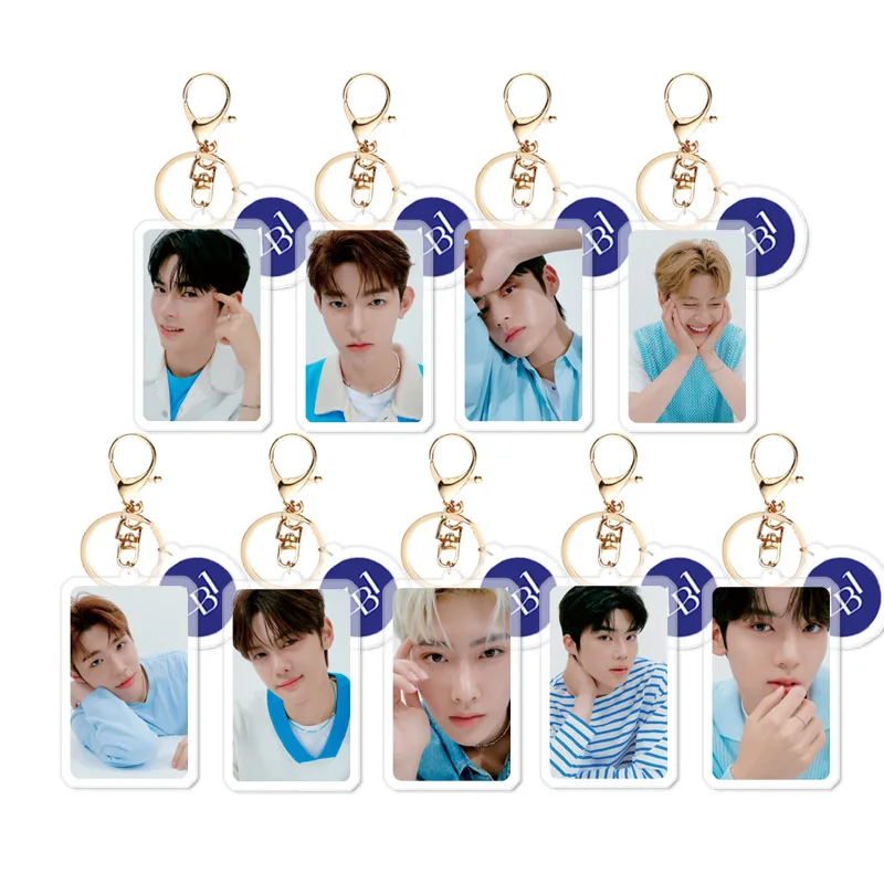 KPOP ZB1 Keychain ZEROBASEONE Square Fresh Style Keyring Bags Pendant RICKY ZHANGHAO HANBIN Fans Collectible Accessories Gifts