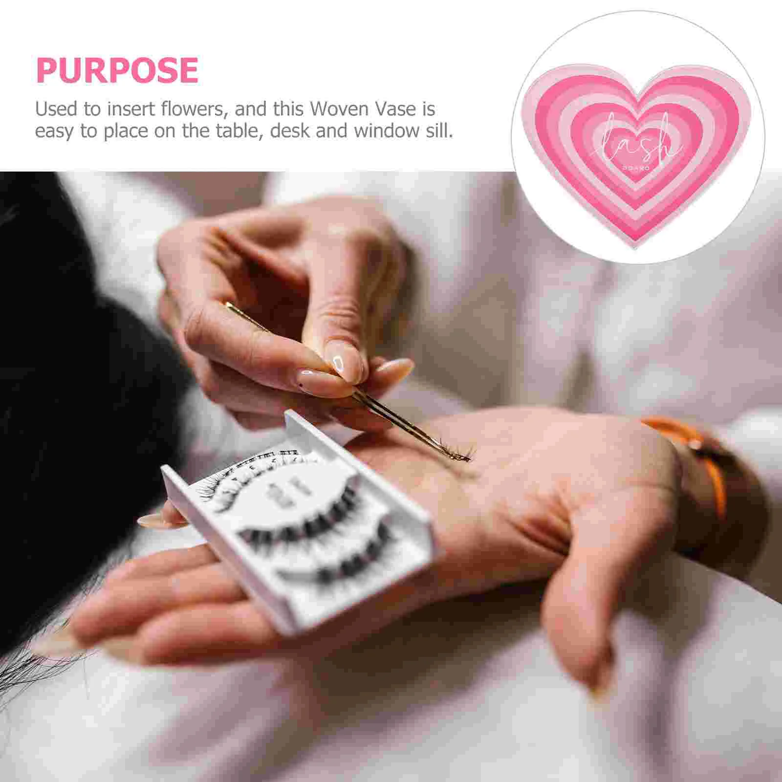 Heart-Shaped Eyelash Plate Fake Lashes Acrylic Holder Tray Extension Tool Board Display Platform