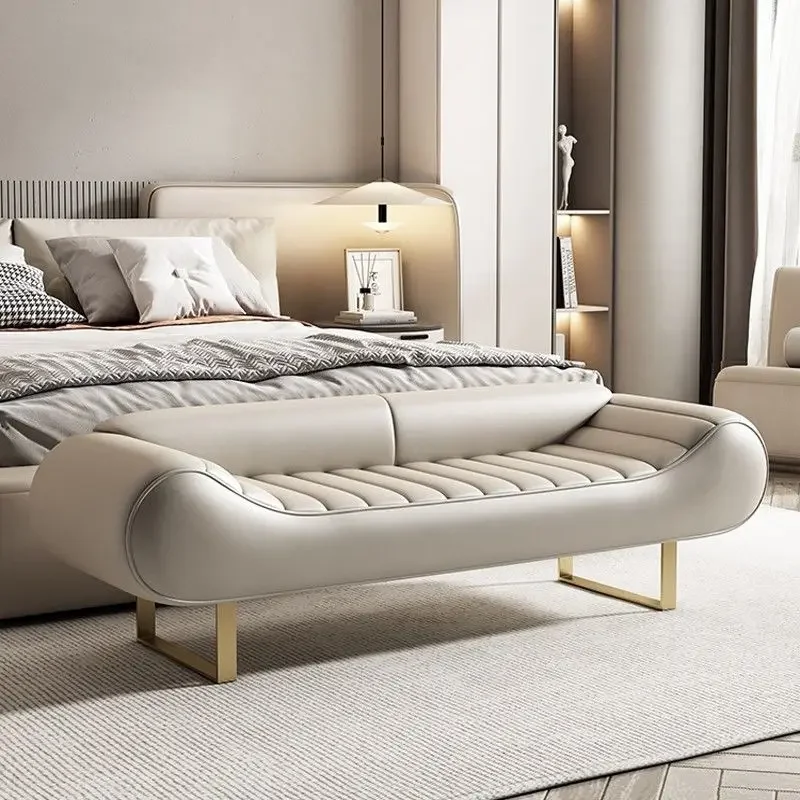 Simple Italian bedroom end shoe changing stool