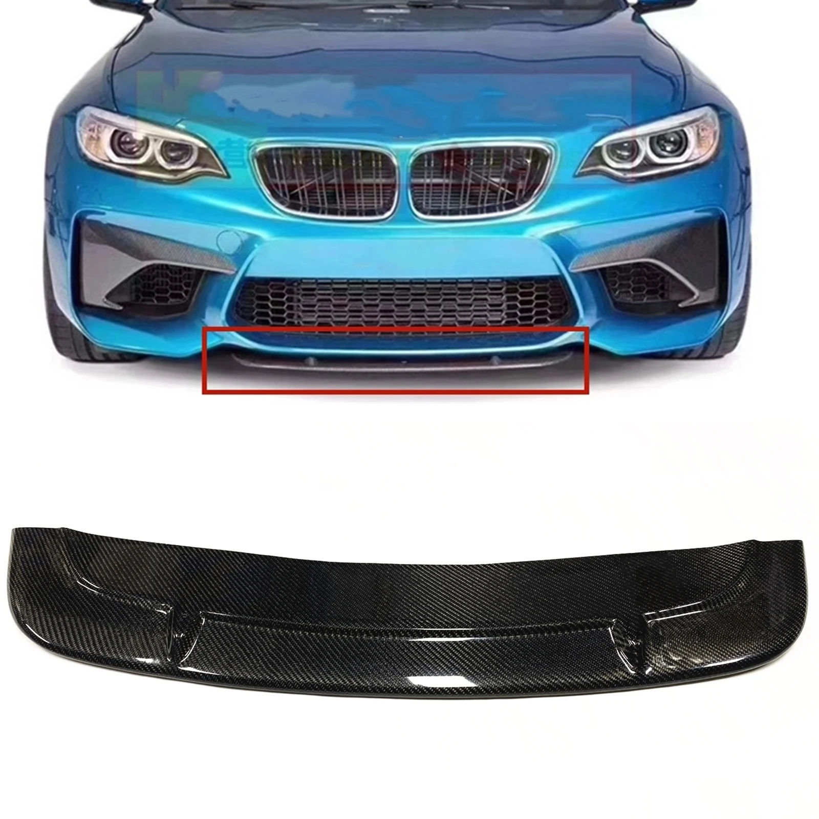 

Front Bumper Spoiler Lip For BMW F87 M2 2016-2022 Real Carbon Fiber Lower Center Guard Plate Cover Trim Splitter Blade Protect