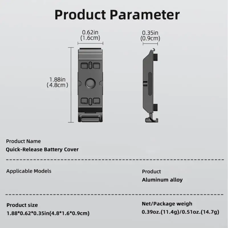 15YA Battery Cover Vertical Shootings Quick Release Battery Caps for 2 Two Interfaces