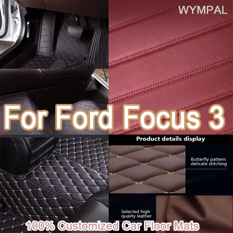 

Luxury Customized Artificial Leather Car Floor Mat For Ford Focus 3 MK3 2014 2015 2016 2017 Protect Your Vehicle's Interior Mats