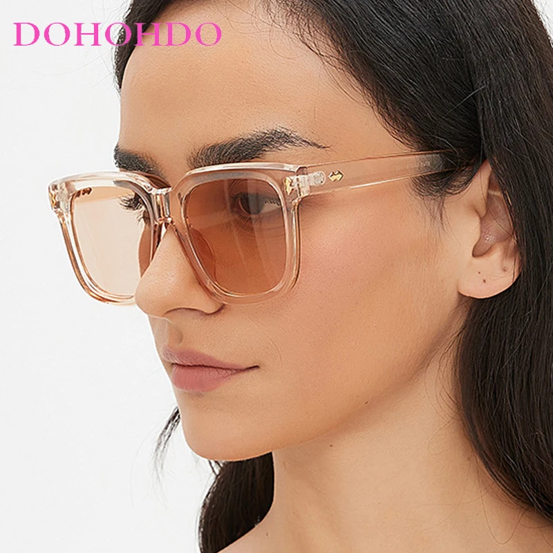 

Trendy Big Frame Square Sunglasses For Women Men Brand Designer Outdoor Travel Personality Street Photography Sun Glasses UV400