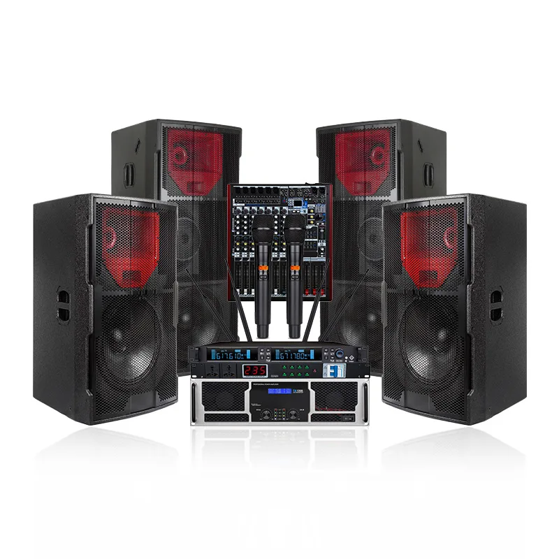 

Audio set Single and double 15-inch high-power three-way speakers