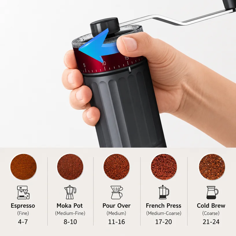 Manual Coffee Grinder The Ceramic Crucible Visualization Powder Container External Adjustment Hand Mill Grinder