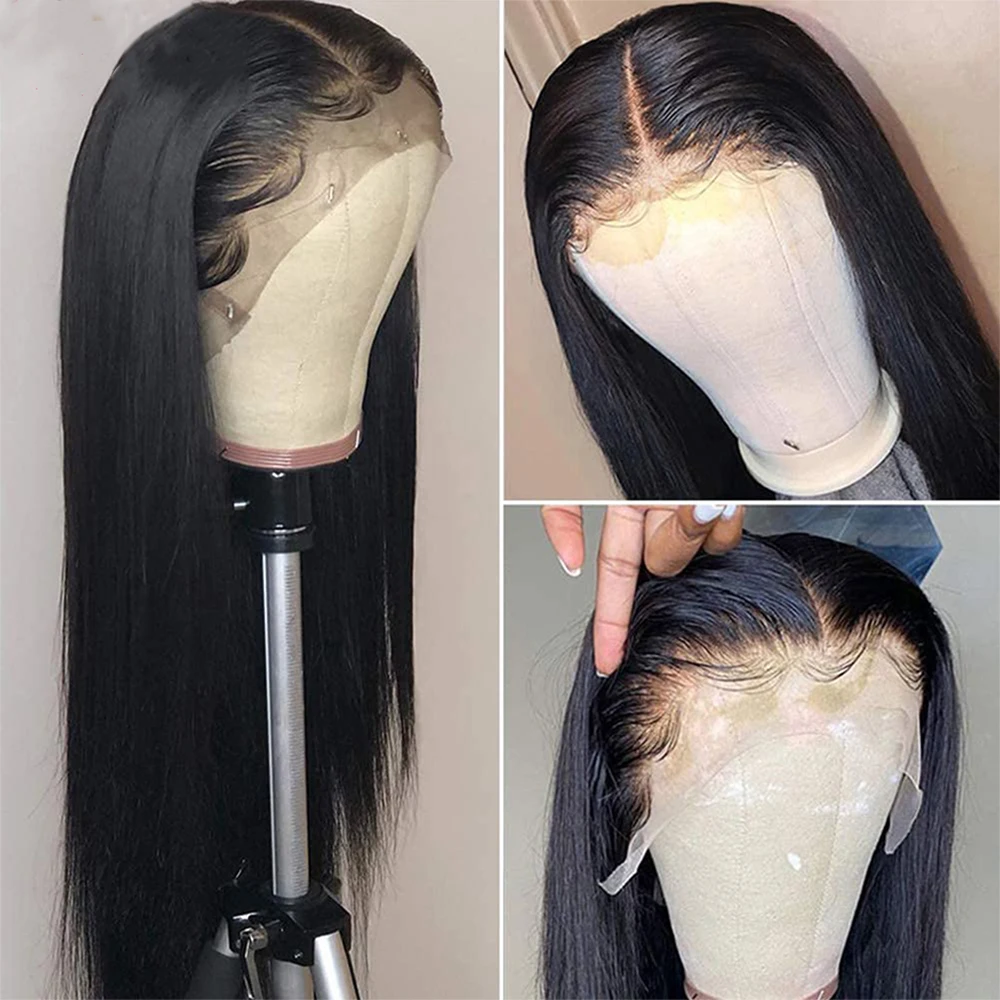 13x4 13x6 HD Full Lace Frontal Wigs For Women Natural Colored Straight Lace Front Wigs 44 46 Inch Straight Human Hair Wigs