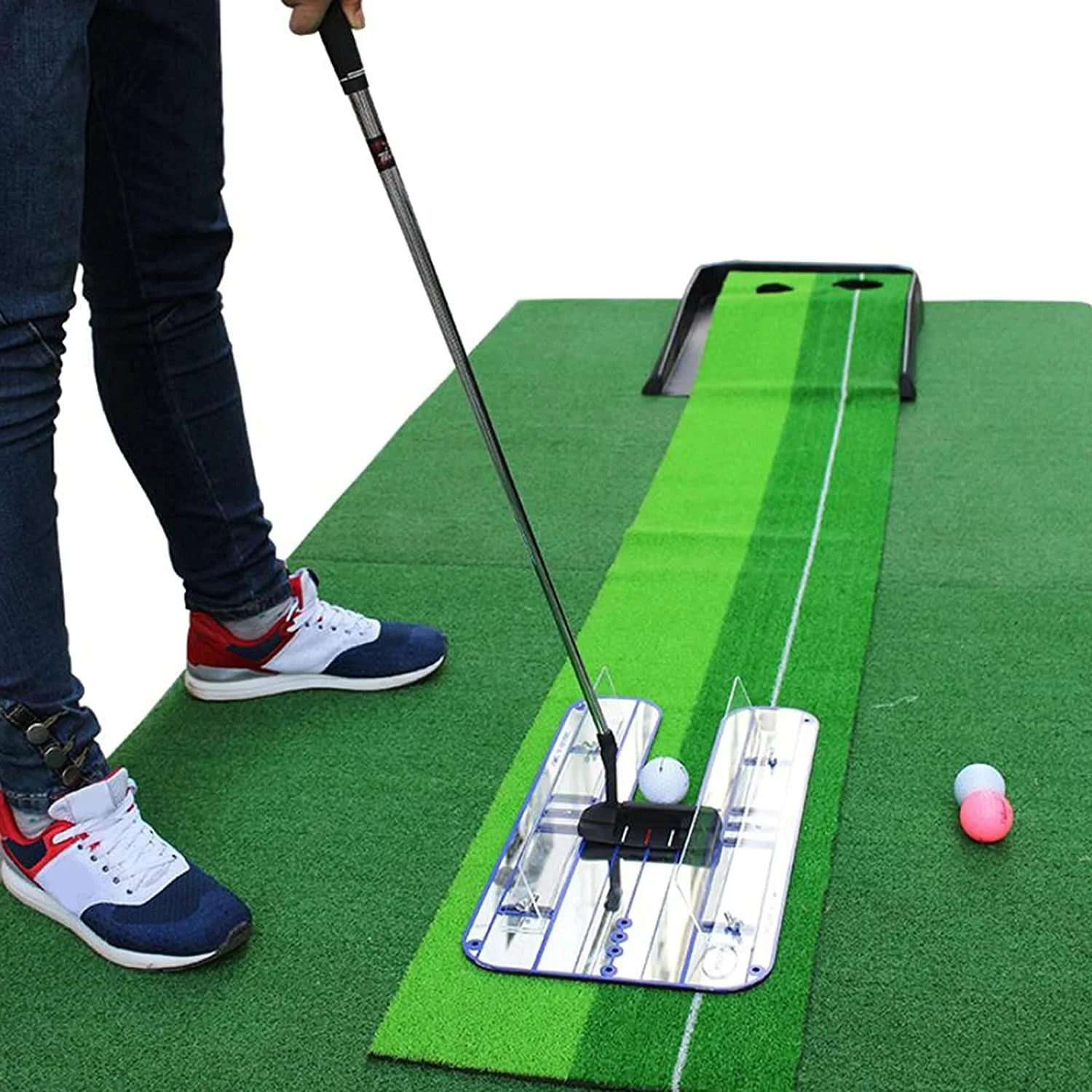 Hot Selling Custom Logo Golf Swing Trainer Putting Mirror with Alignment Lines for Training