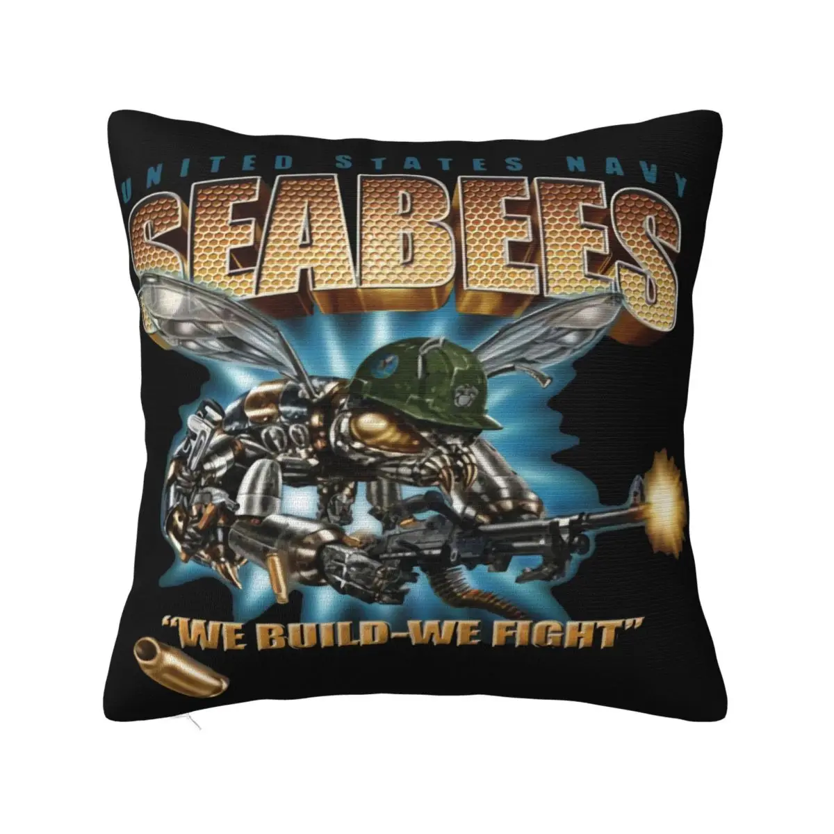 Seabees Funny Birthday Cotton Gift Retro Style For Men Cotton Teenage Adults Holiday Gift Pillow Case