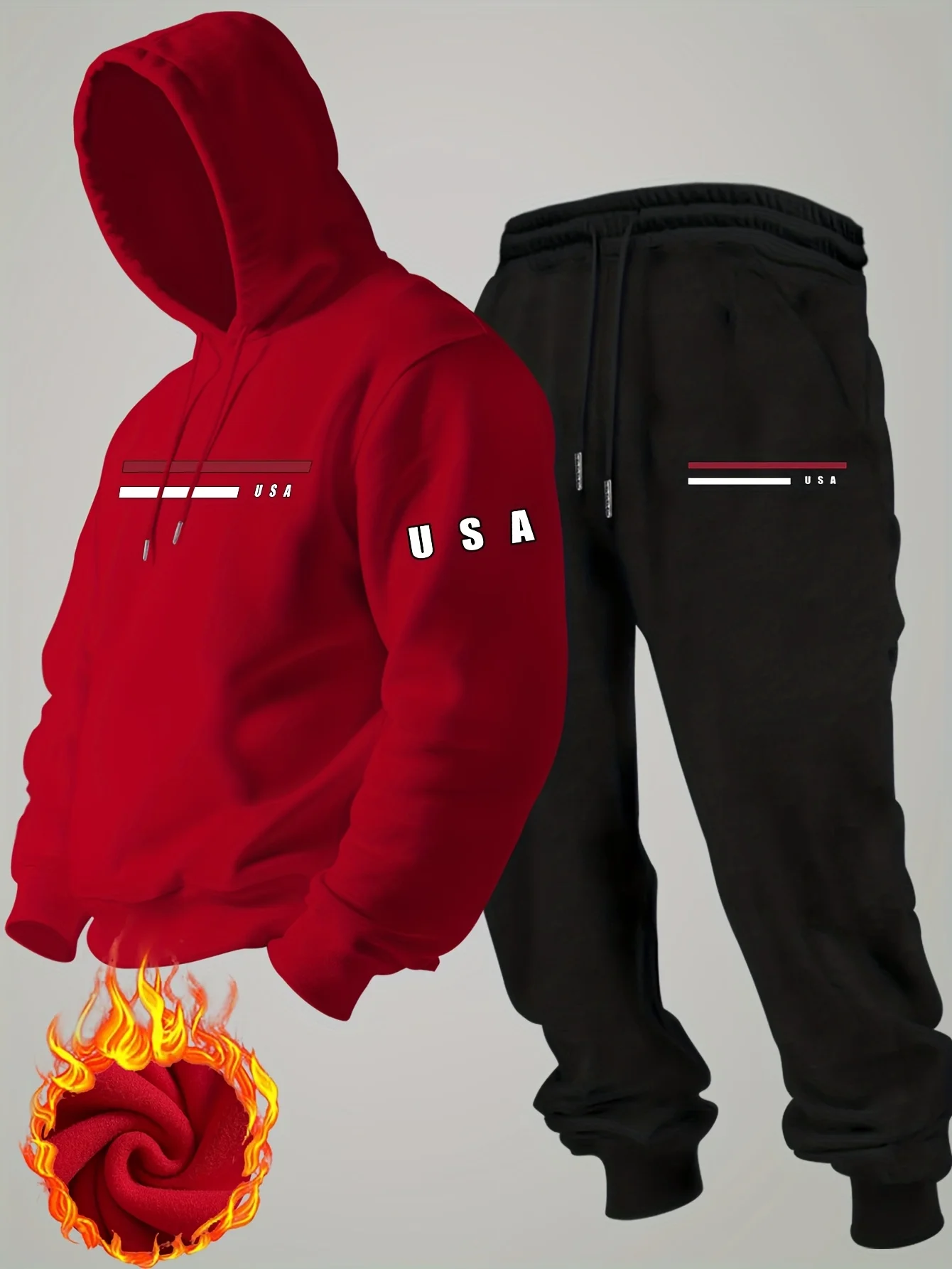 Men'S Fashion, Men'S Clothing, Fleece Hoodie Sets for Men, Winter Sweatshirts for Men, Minim Men'S Ho