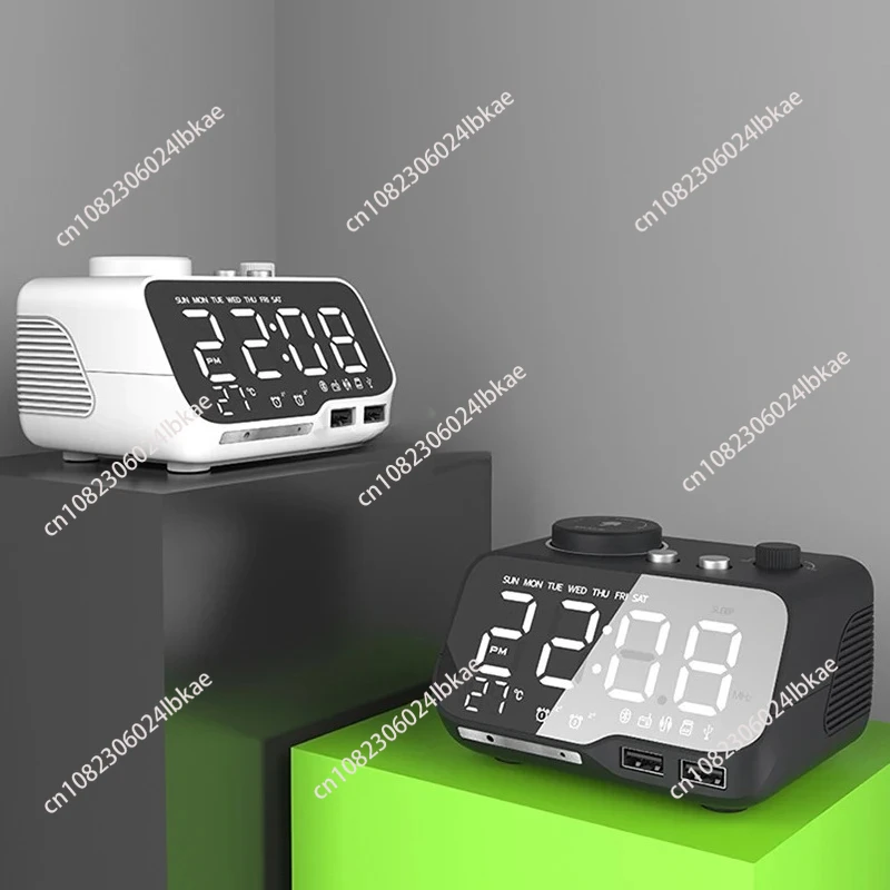 Bedhead Radio Alarm Clock Sound System Bedroom Clock Bluetooth Speaker USB Connection Phone Charging DDDDDDDD