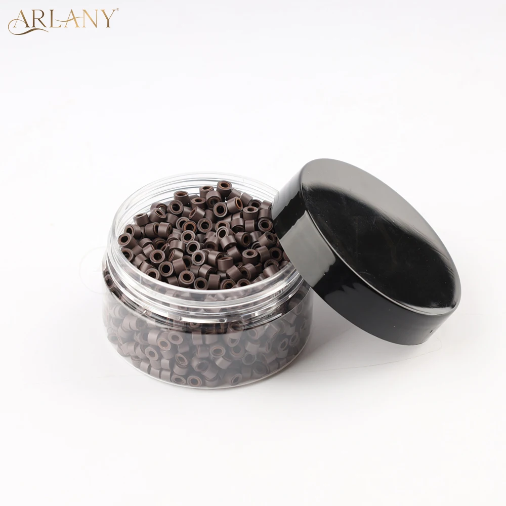

ARLANY 1000Pcs Hair Extension Invisible Beads 5mm Silicone Lined Micro Rings Beads for Sewing Weft Extensions Feather Extensions