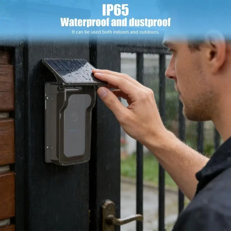 Tall Efficiency Photovoltaic Panel ABS Protective Protect for Video Doorbells Highlighting Impermeable Plan and Yearlong M4YD