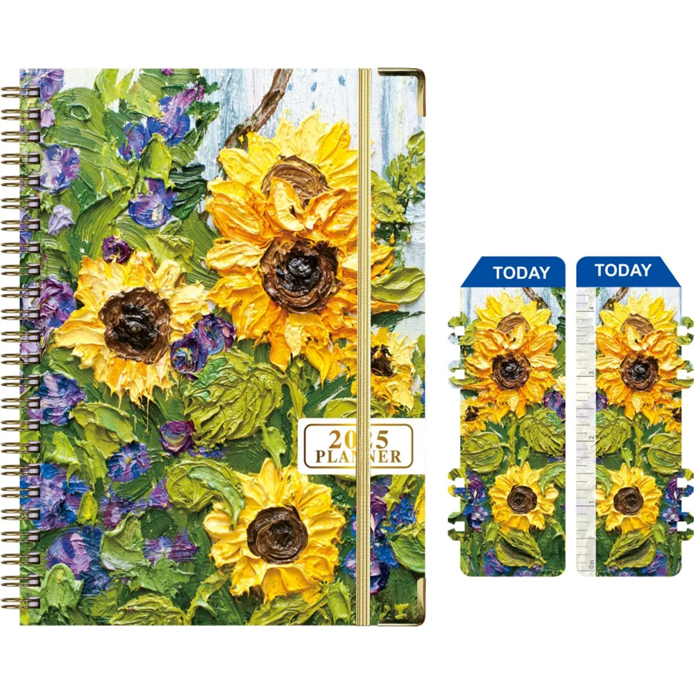 2025.1-2025.12 Agenda Planner Notebook Floral Loose-Leaf Coil Notebook Diary To Do List Weekly Planner Schedule Calendar Notepad