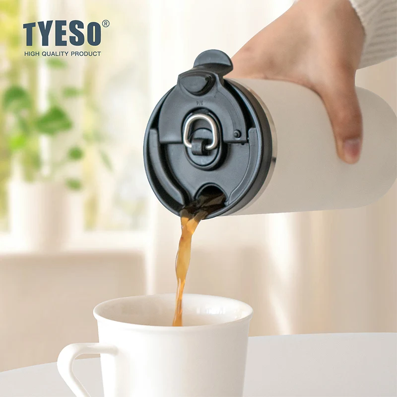

TYESO French Press Coffee Mug Maker Press Tumbler Bottle Cooler Vacuum Insulated Coffee Cup Stainless Steel BPA Free Outdoor