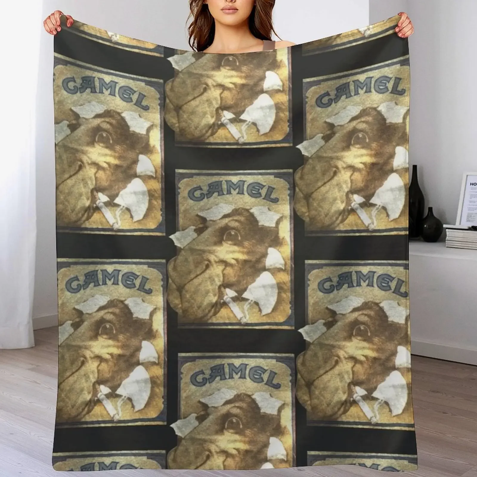 

80s Camel Cigarettes Clasic Vintage Joe Camel Throw Blanket Cute Winter beds Comforter For Baby Blankets