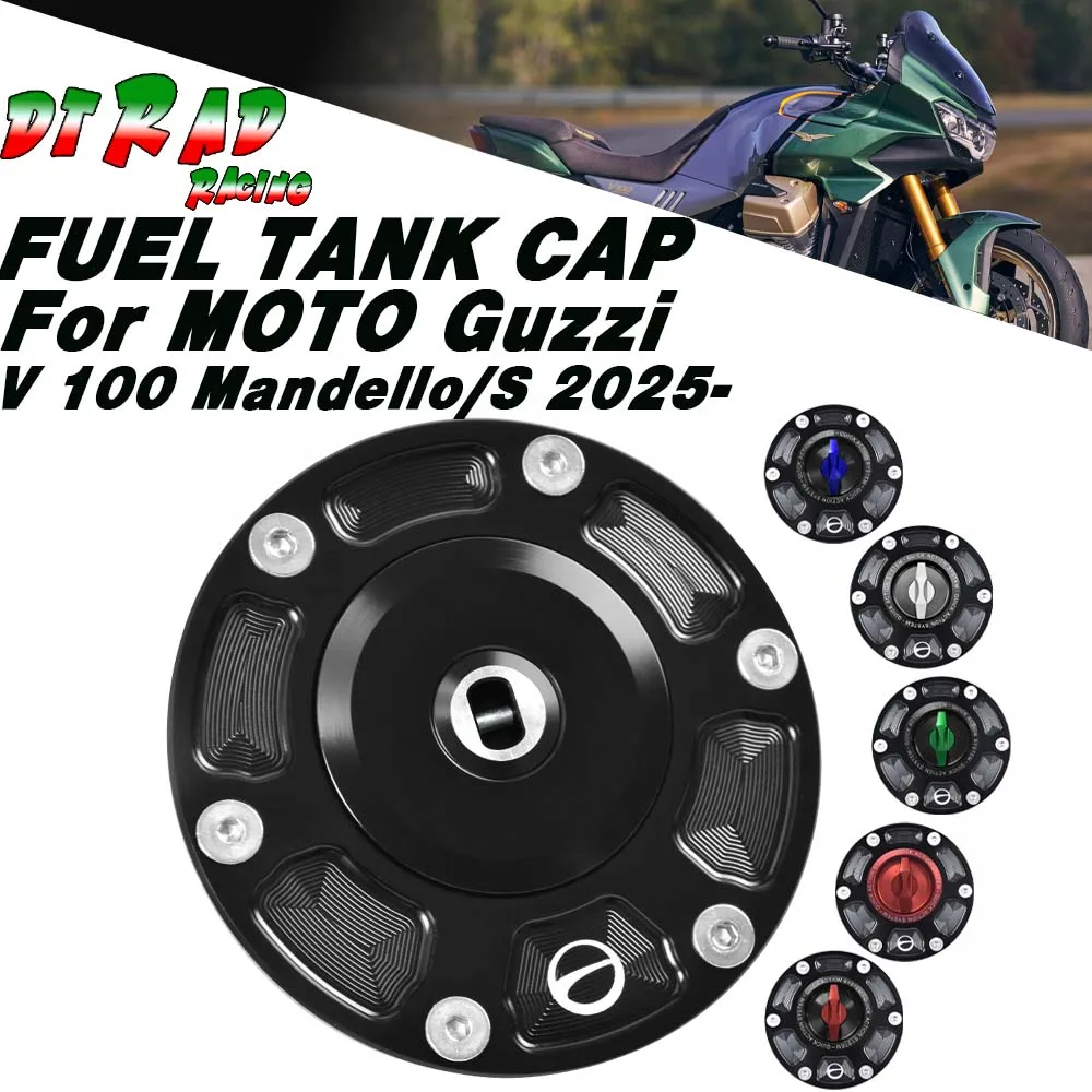 

F​or Moto Guzzi V 100 Mandello/S 2025- New Quick Action CNC Fuel Tank Cap Motorcycle Engine Oil Filling Cover Accessories