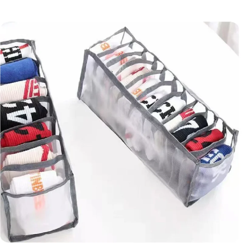 11-Fach Faltbare Aufbewahrungsbox für Unterwäsche Nylon-Organizer für Schlafsäle BH-Organizer Atmungsaktive Netztasche – Detail 2
