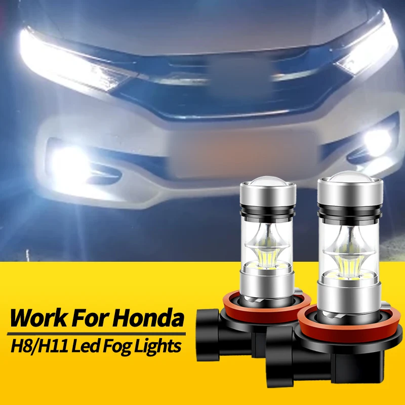 

2 шт. 12 В 100 Вт H8 H11 белые светодиодные противотуманные фары Canbus для Honda CR-Z HR-V Legend Inspire Vezel Jade City Stream автомобильные аксессуары