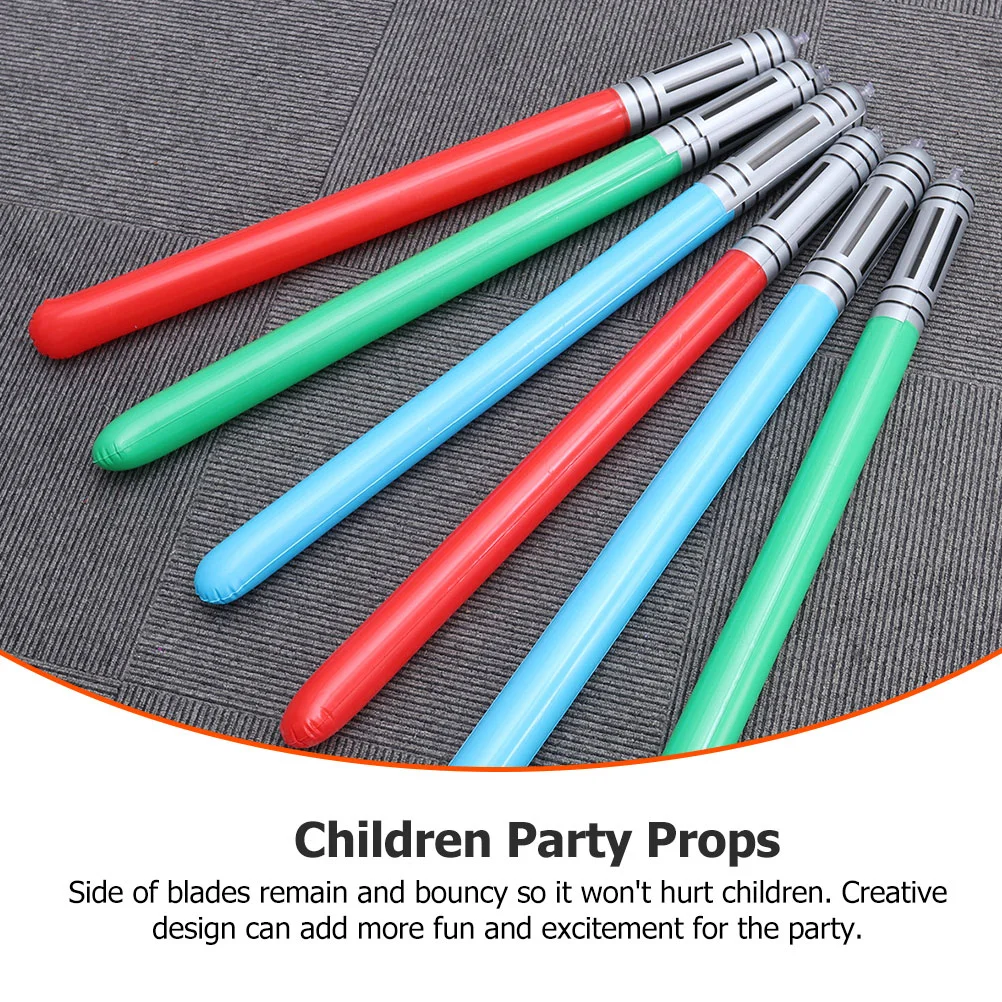 4 Pcs Pvc Inflatable Lightsaber Parent-child Interaction Toy Toys Sword Sword-shaped Plaything Children Party Props for Stick