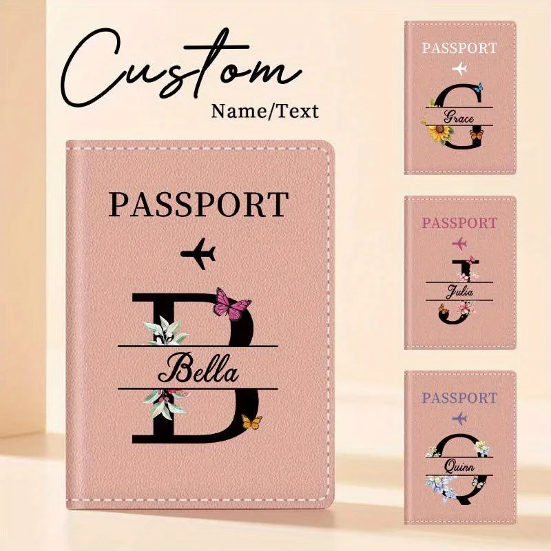 

Personalized Custom Passport Holder with Custom Name - 26 Letters and Surname. Fashionable Foldable Travel Accessory