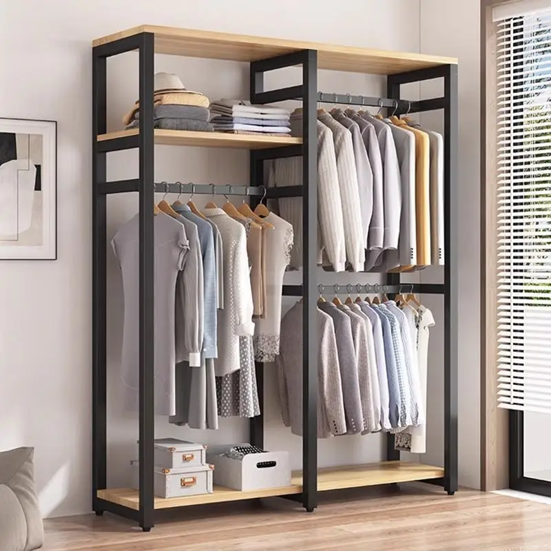 

New storage wardrobe open wardrobe shade bedroom open multi-layer simple coat rack rental house