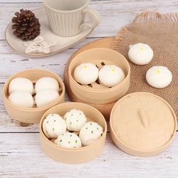 1Set Simulation Steamed Buns Squeeze Toys Slow Rising Stress Relief Squishy Toys Antistress Ball Dumpling Model