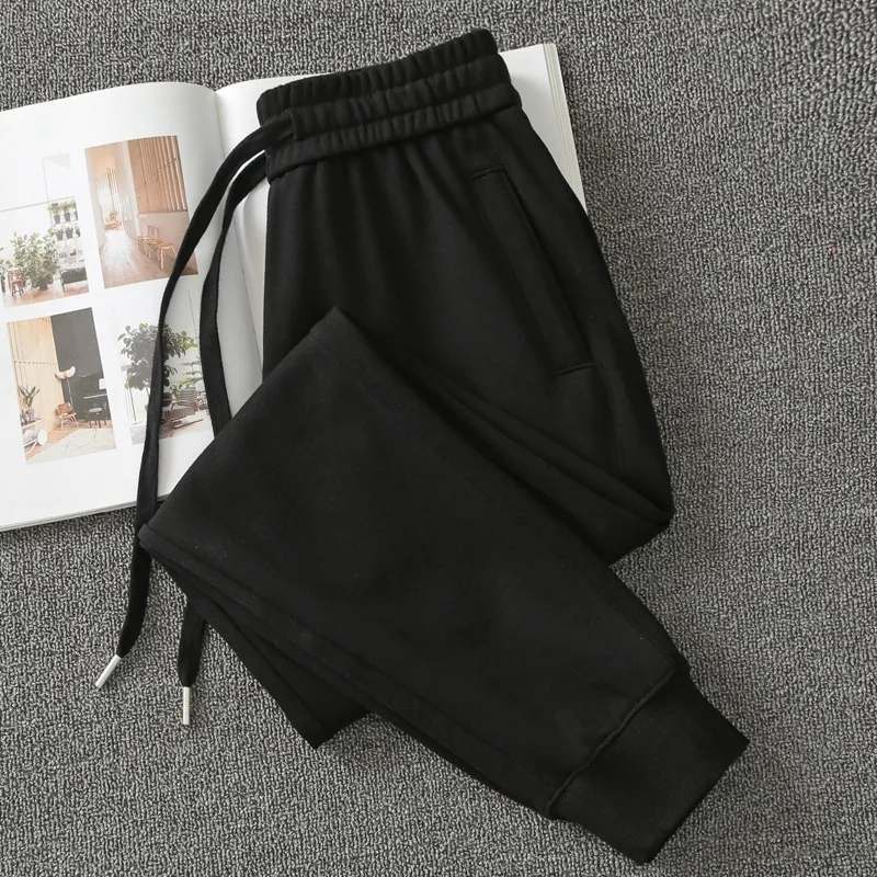 

Cotton sports pants autumn new 2025 men's and women's same casual plain color versatile pants