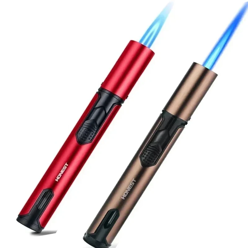 Briquet torche coupe-vent en métal Honest, rechargeable, à flamme jet, 2 ou 1 pièce, pour cuisine, barbecue, bougies, camping, gadget pour homme