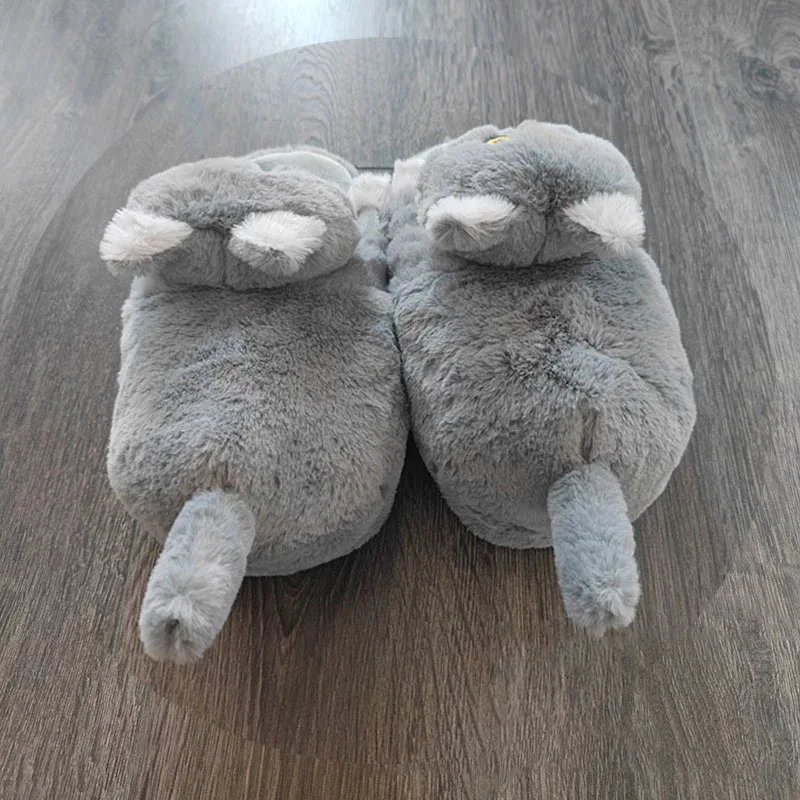 Footsie Cat Slippers Women\'s Winter Warm Shoes Free Shipping Funny Kitty Animal Slides Woman Fluffy Fur Mules Birthday Gift Toys