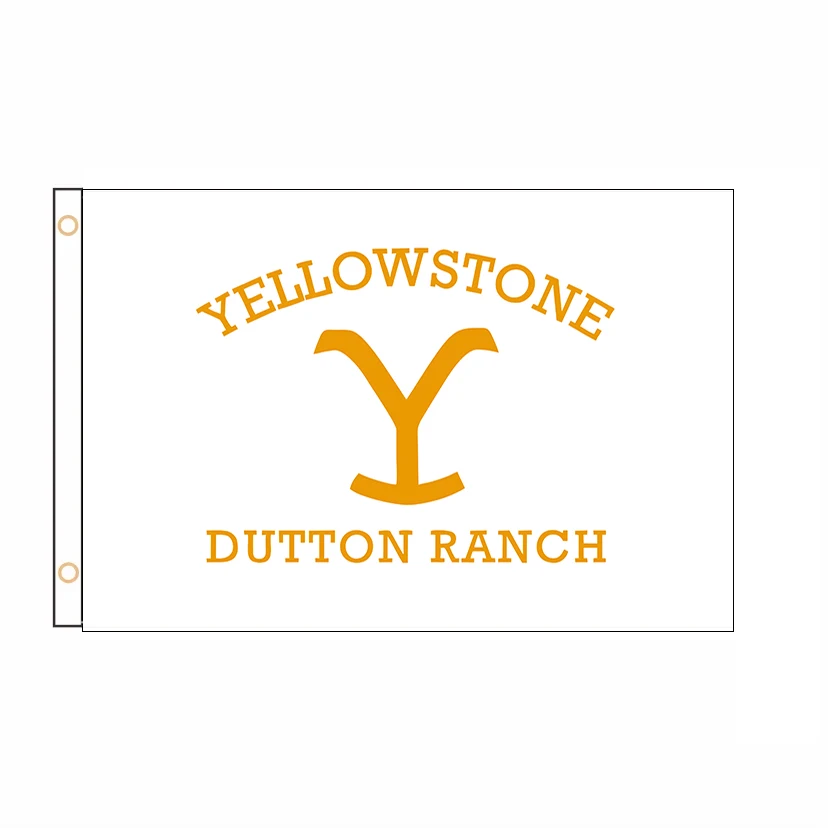 Free Design Yellowstone Large Gold Dutton Ranch Logo Flag Outdoor Banner Polyester Decoration 2ft*3ft 3ft*5ft QZ-303
