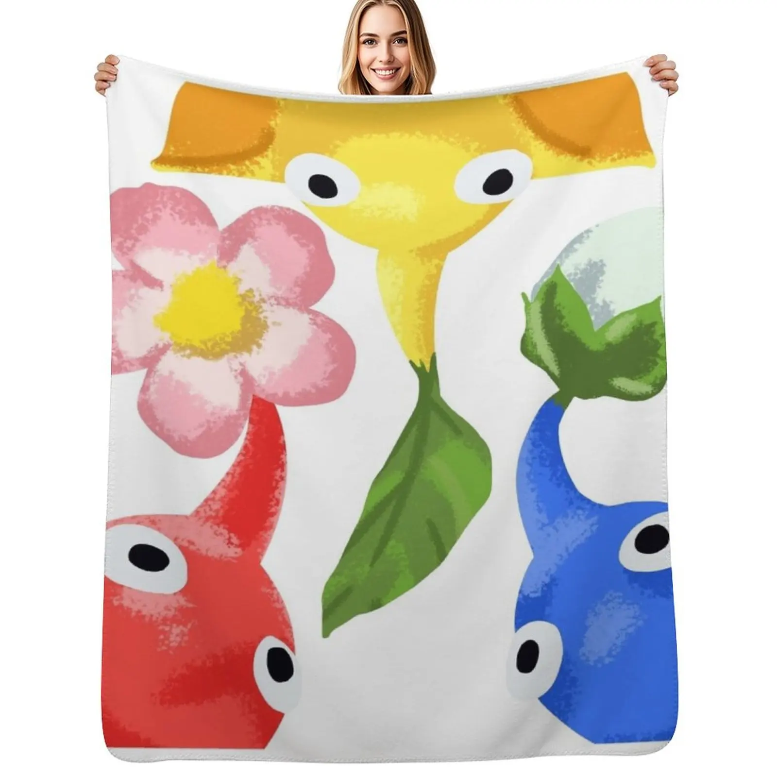 

Triple Pikmin Throw Blanket Lightweight Warm Blanket for Indoor Outdoor Use