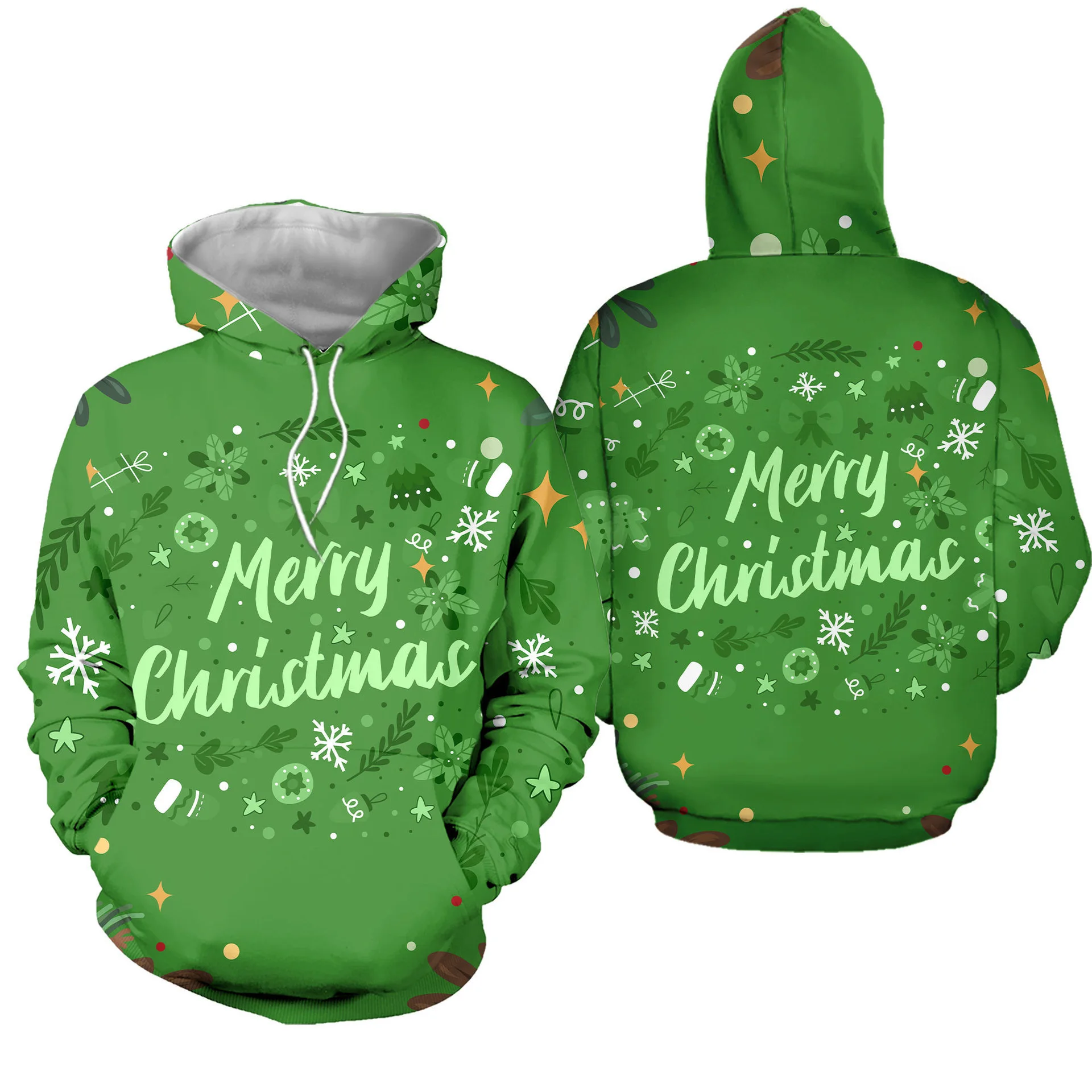

2025 Christmas Element Print Men's Hoodies Merry Christmas Letter Printed Hoody Autumn Winter Casual Loose Sweatshirt Streetwear