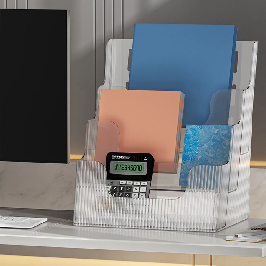 1PCS Desktop Storage Multifunctional Book Stand Multilayer Folder Organizer Desktop Stationery Data Office Storage Shelf