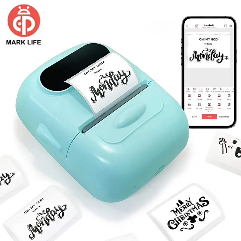 

Marklife P50 Wireless Label Printer Adhesive Thermal Portable Mobile Printer Similar as B1 B21 Labeling Printer For Office Home