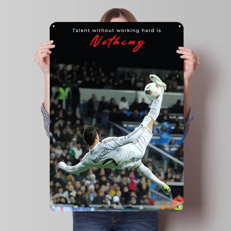 Cristiano Ronaldo Sign Sport Poster Retro Custom Metal Tin Signs for Wall Art Decoration Room Decor Vintage Metal Plate Interior