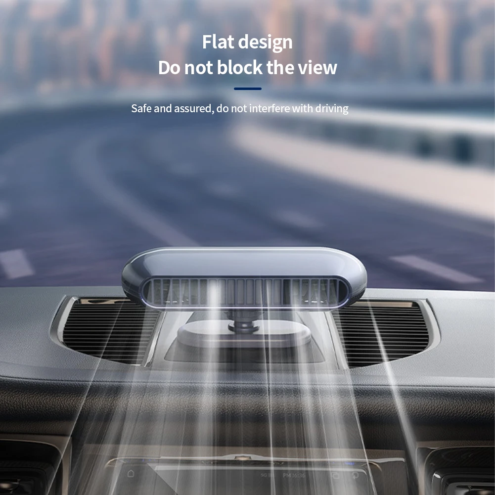 Mini ventilador eléctrico de doble turbina para coche, dispositivo Universal recargable por USB, sin aspas, silencioso, ajustable, circulación de aire