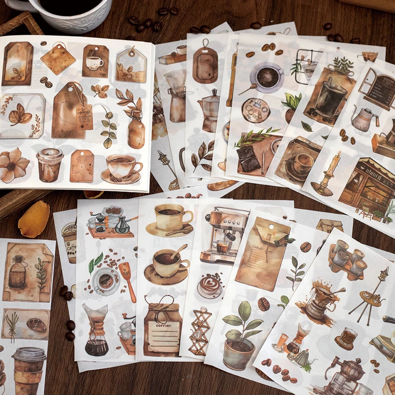 50 Pcs Aesthetic Landscape Sticker Artistic Book Journal Decoration washi Paper Stickers Kawaii Stationery School Supplies