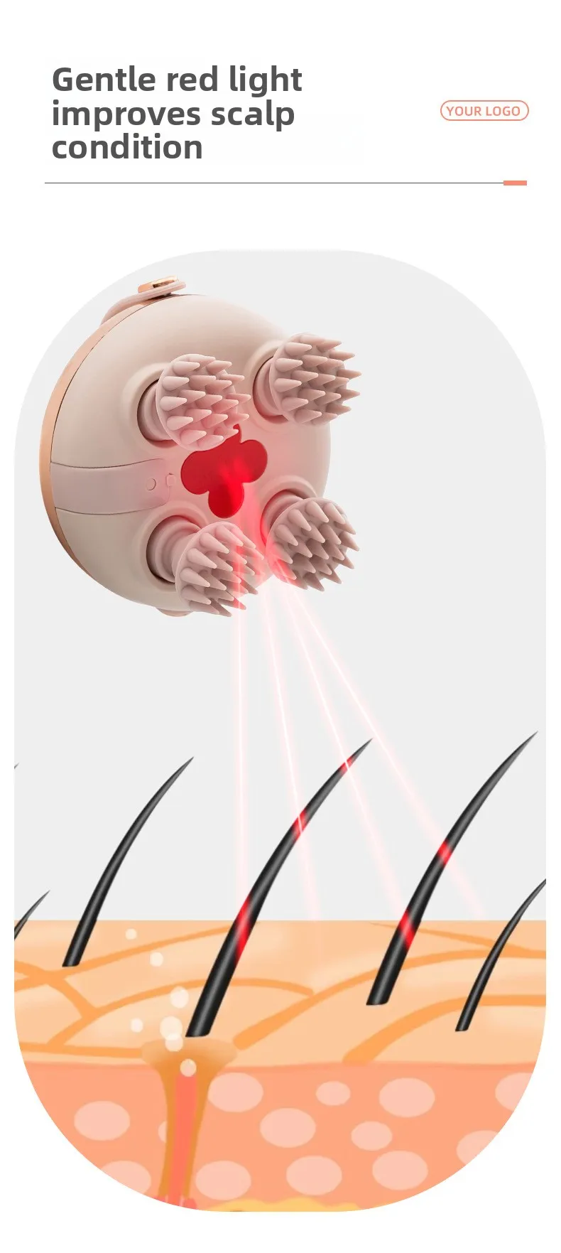 Portable Electric Scalp Massager Simulate Human Hand Massage Waterproof Head Massager for Scalp Neck Shoulder Relaxation