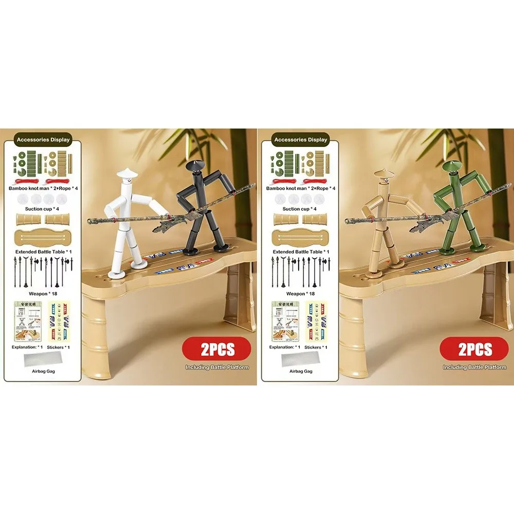 Battle Bamboo Man Battle Spielzeug für zwei Spieler, Eltern-Kind-Spiele, Materialien, Tasche, Battle-Brettspiel, Anti-Stress, handgefertigtes interaktives Spielzeug