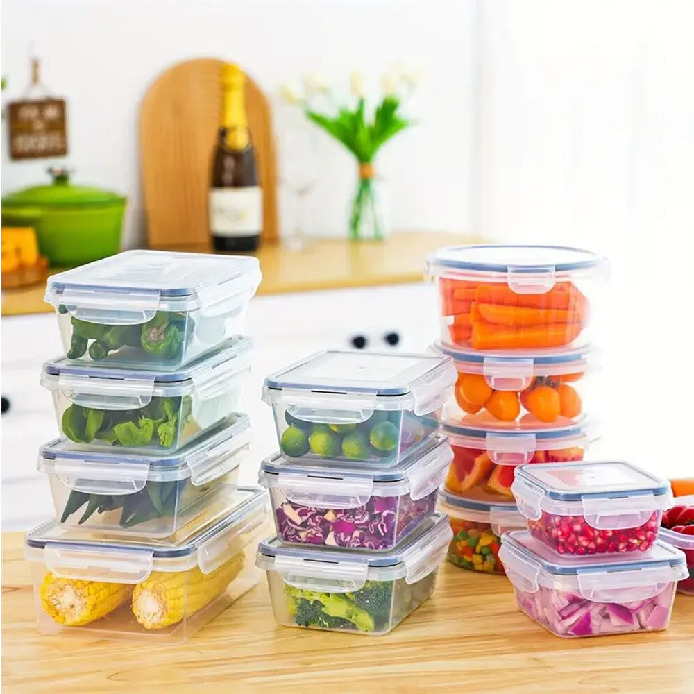 12-teiliges Lebensmittel-Aufbewahrungsbox-Set Frischhaltebox Lunchbox Lebensmittelbehälter mit Deckel für Outdoor-Picknicks Küchenaufbewahrung – Detail 2