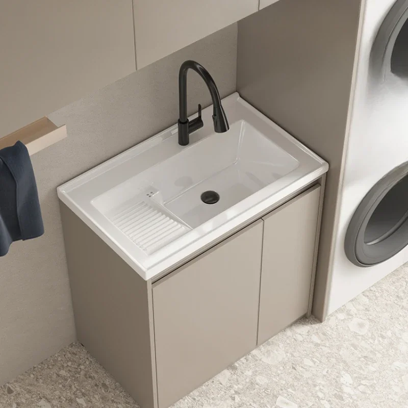 

Honeycomb aluminum laundry cabinet washbasin combination with rubbing board laundry