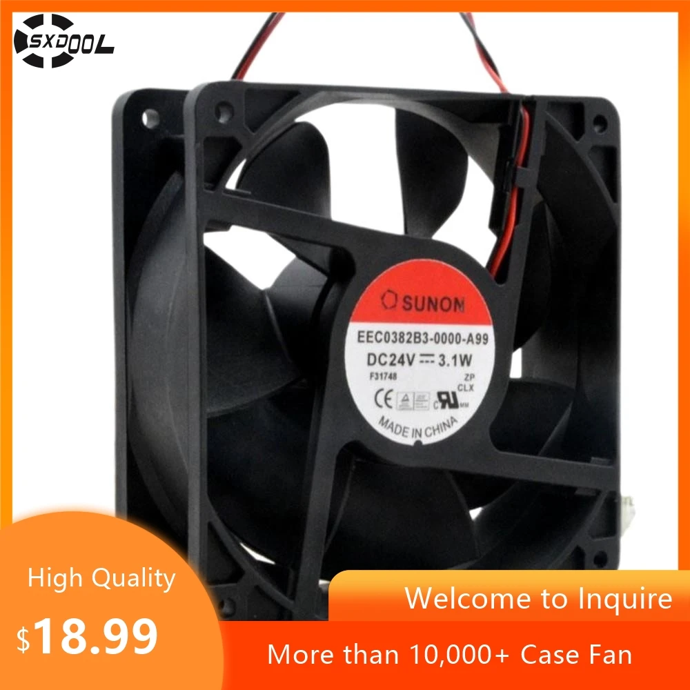 for SUNON EEC0382B3-0000-A99 12038 12cm 120mm DC 24V 3.1W Cooling Fan Low Noise Quiet Axial Case Fan for Server Case Inverter