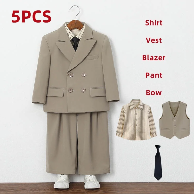 

Осенние детские свадебные костюмы для мальчиков, детский жилет и брюки для мальчиков, облегающие костюмы для детей 1-12 лет, детские официальные костюмы, элегантные детские костюмы