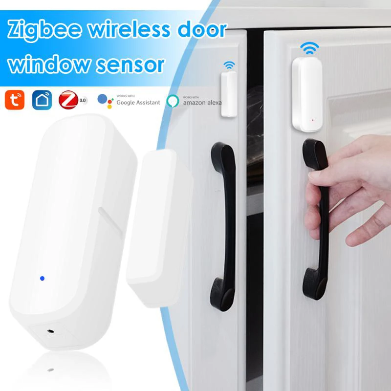 Imagem -02 - Tuya-zigbee Sensor de Porta e Janela Detector de Segurança Doméstica Inteligente Abrir e Fechar Aviso Funciona com Alexa e Google Home